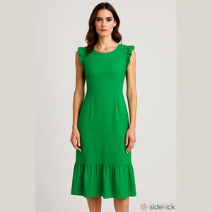 Charming Green Ruffle Dress